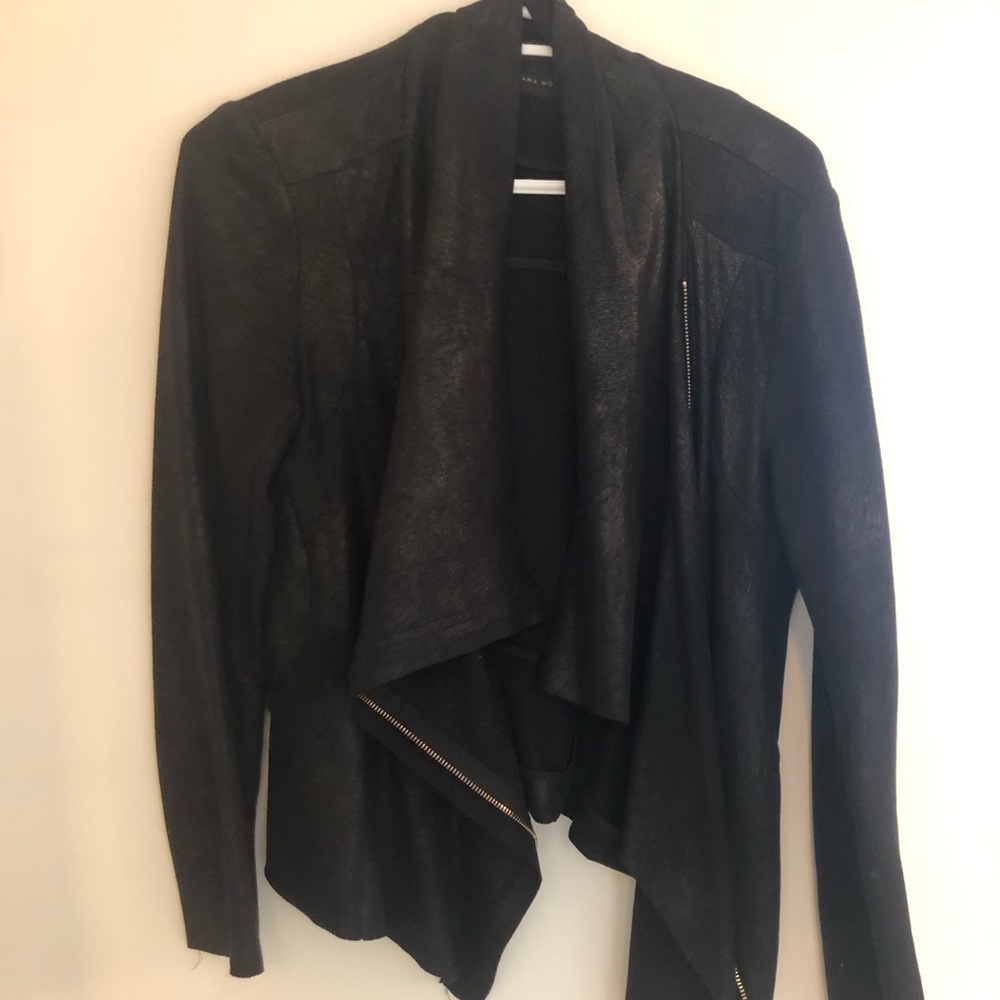 Zara flowy leather jacket